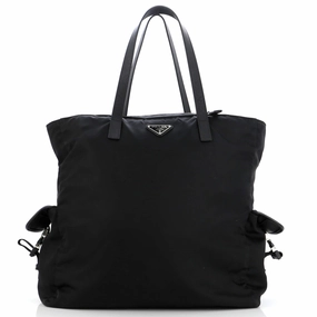 Side Pocket Zipped Tote Tessuto Large