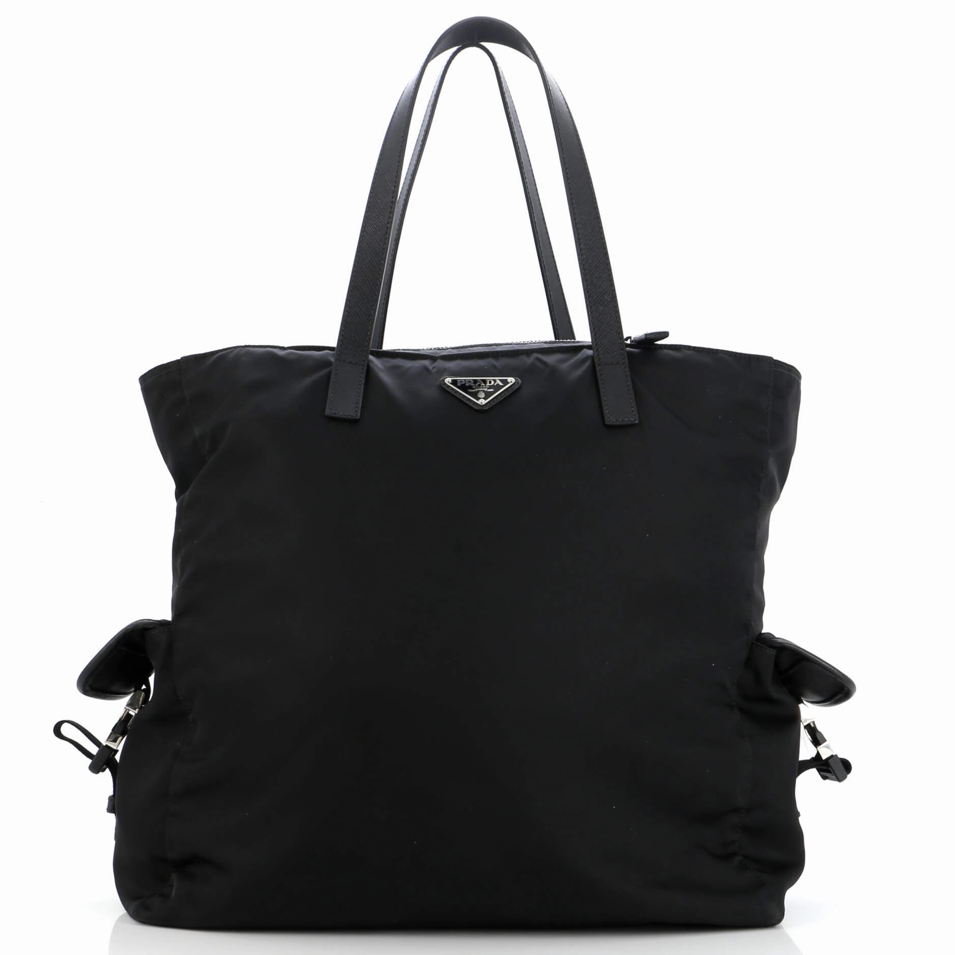 Side Pocket Zipped Tote Tessuto Large