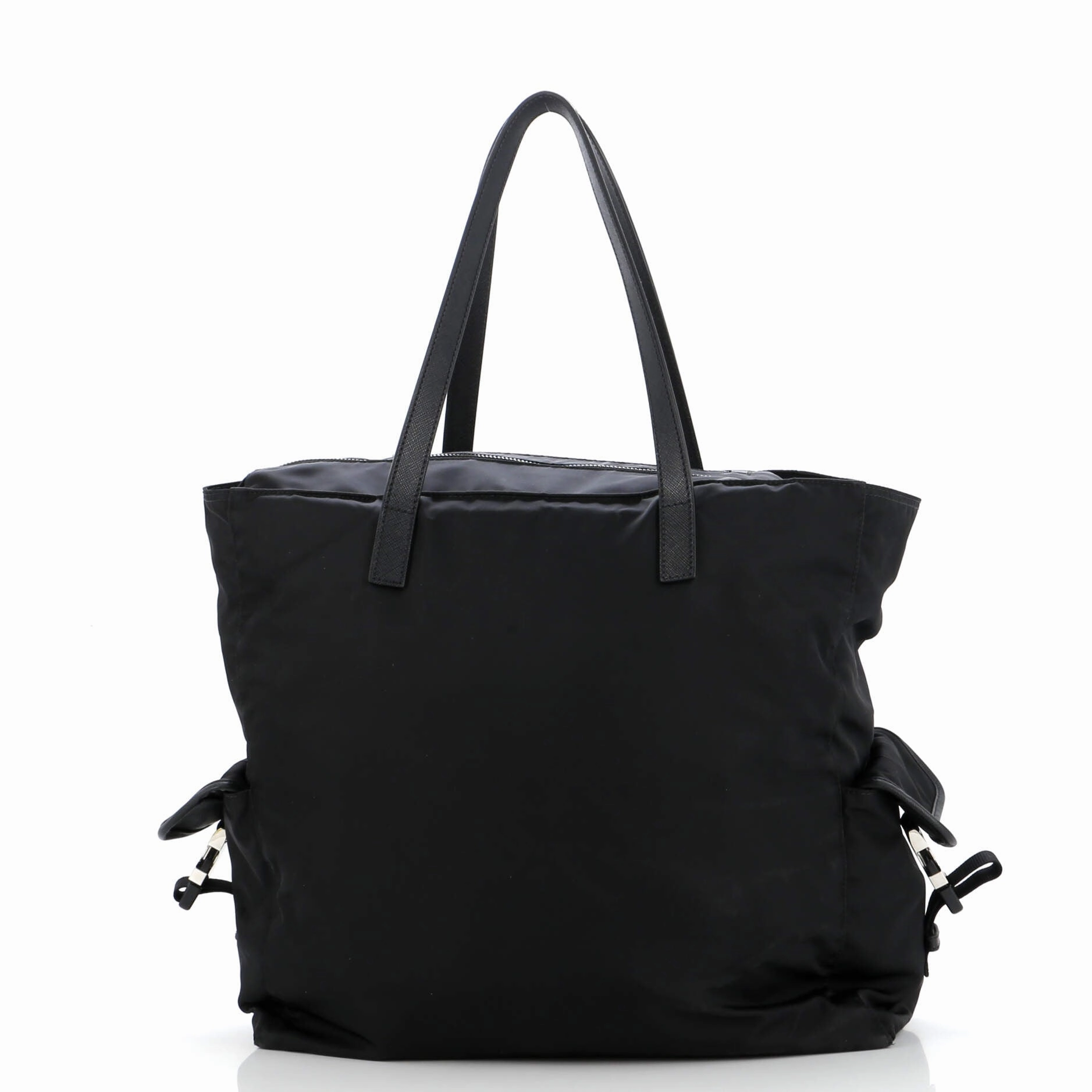 Side Pocket Zipped Tote Tessuto Large