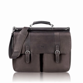 Solo Warren 16" Leather Laptop Briefcase