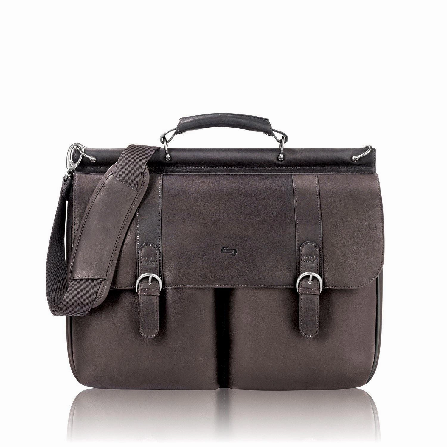 Solo Warren 16" Leather Laptop Briefcase