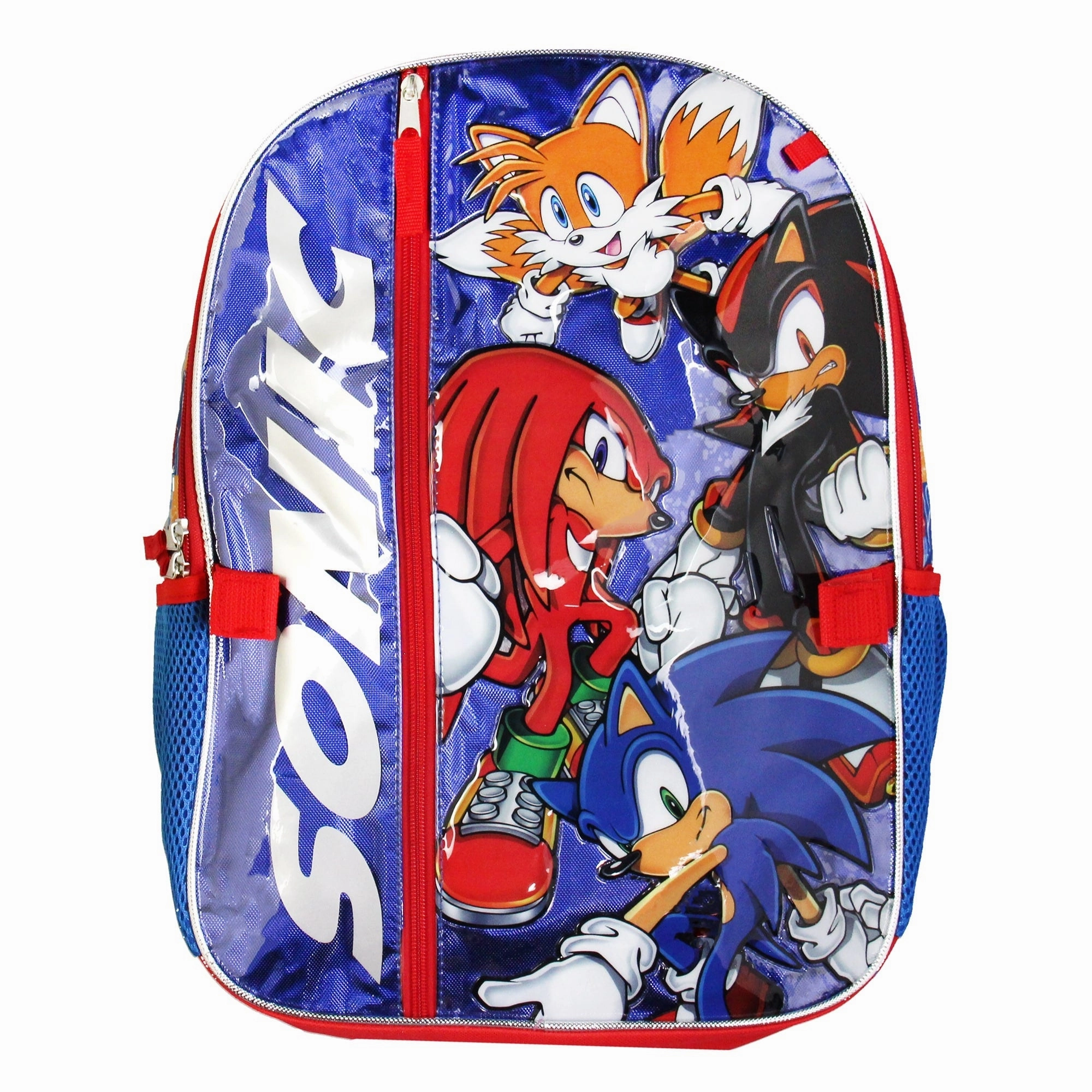 Sonic The Hedgehog Backpack 16" Fast Molded Lunch Box Cinch Bag 5PC Set - One Size