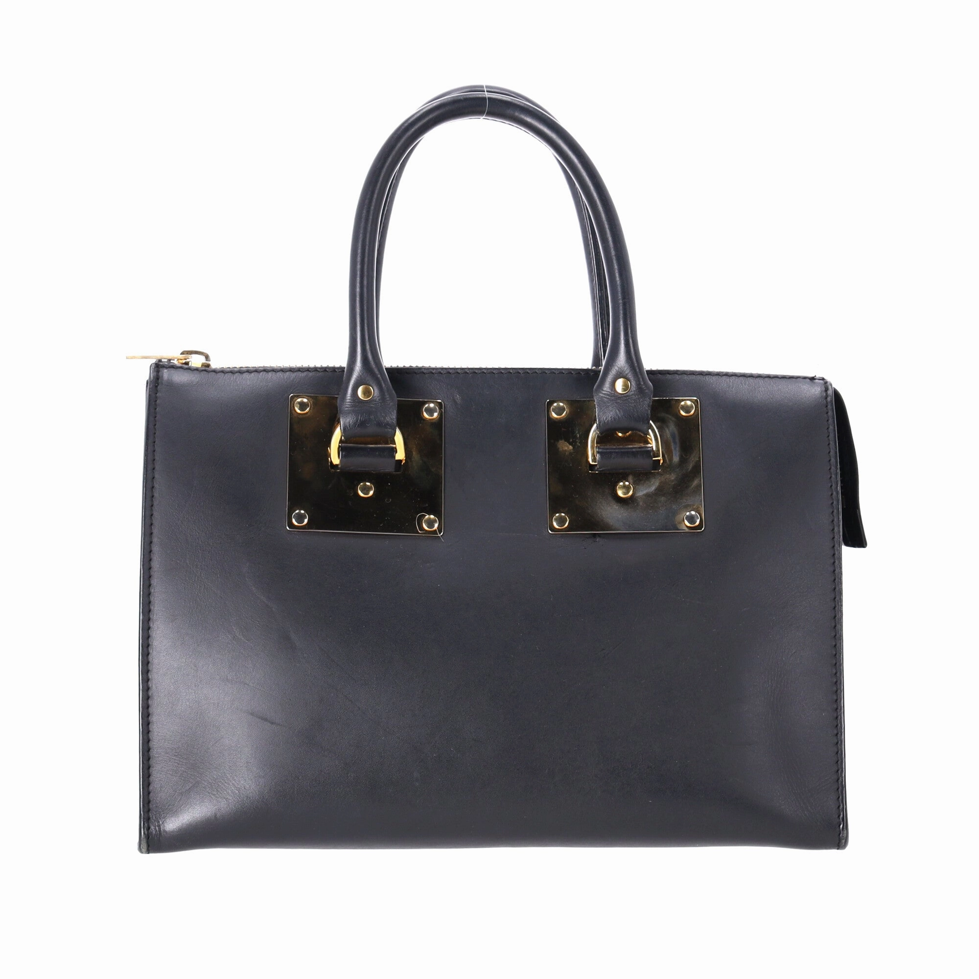 Sophie Hulme Square Albion Bag in Brown Leather