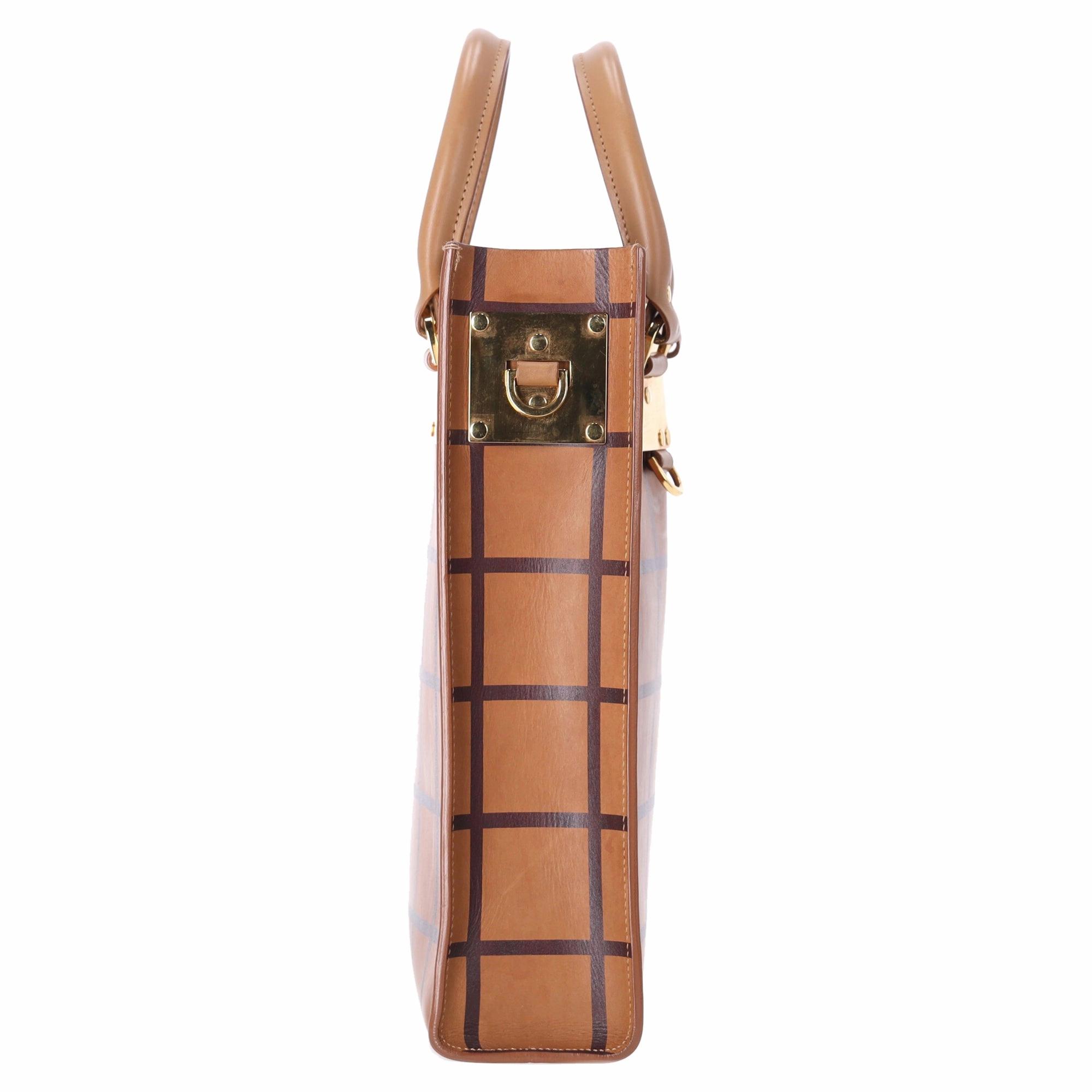 Sophie Hulme Square Albion Bag in Brown Leather