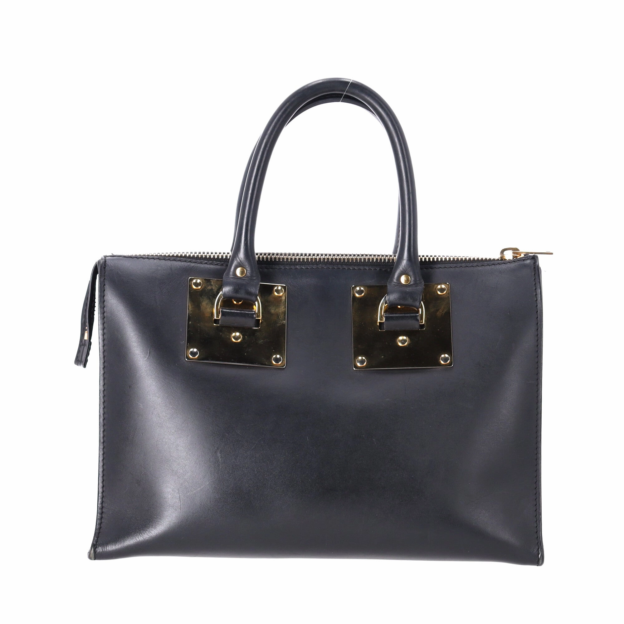 Sophie Hulme Square Albion Bag in Brown Leather