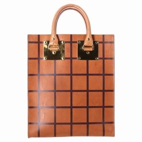 Sophie Hulme Square Albion Bag in Brown Leather