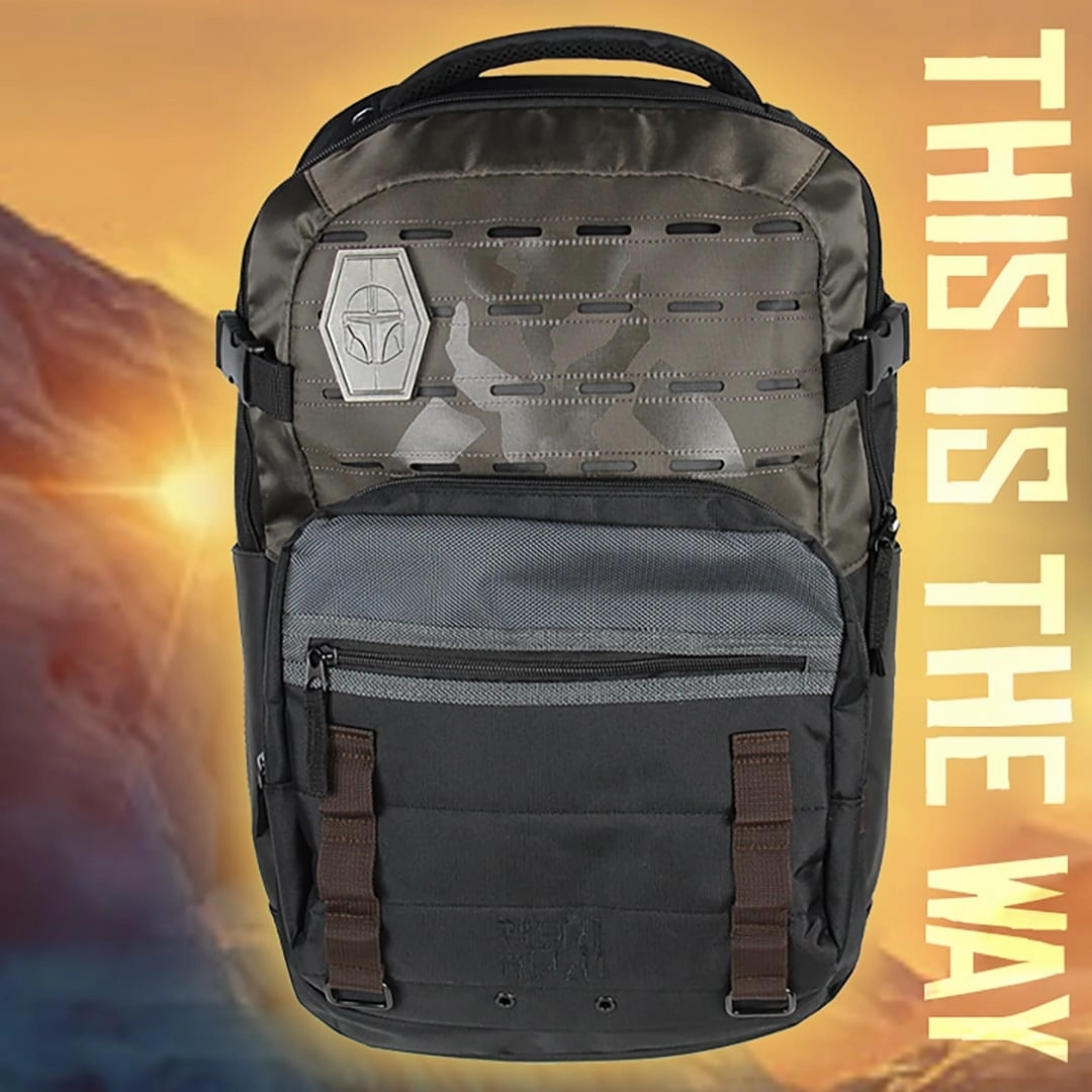 Star Wars The Mandalorian Bounty Hunter Laptop Tech Padded Sleeve Backpack - One Size