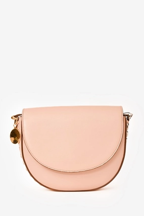 Stella McCartney Light Pink Frayme Medium Flap Shoulder Bag