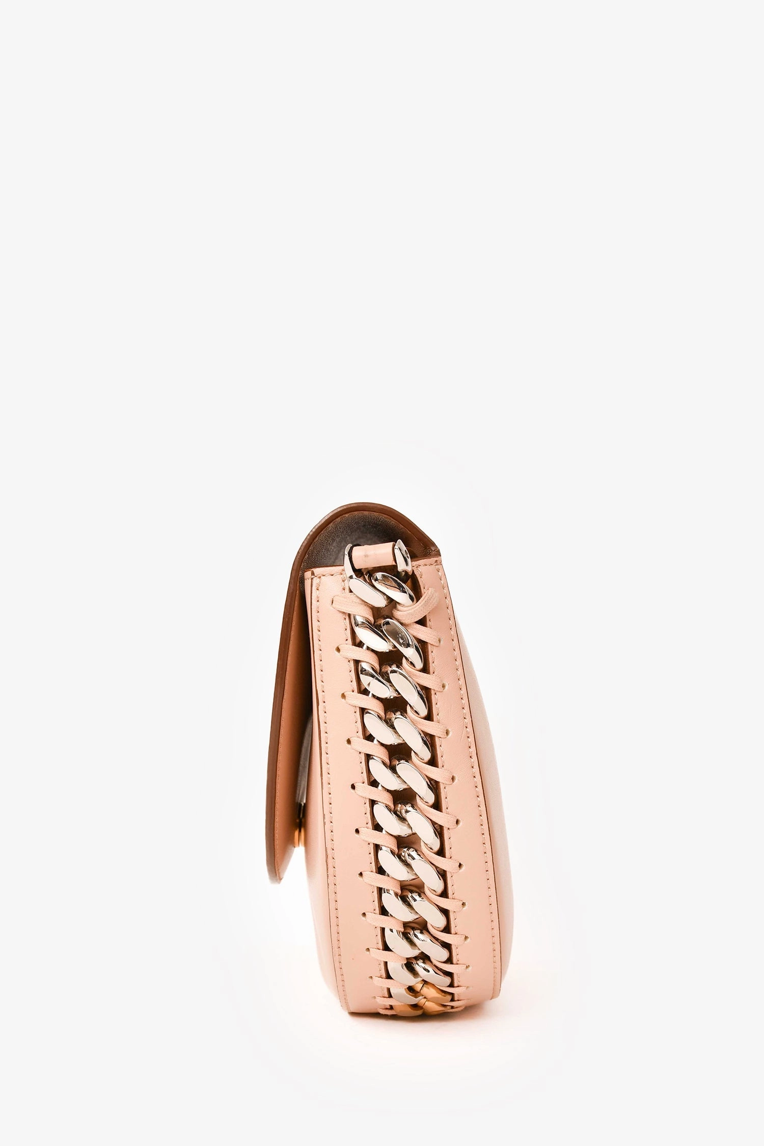 Stella McCartney Light Pink Frayme Medium Flap Shoulder Bag