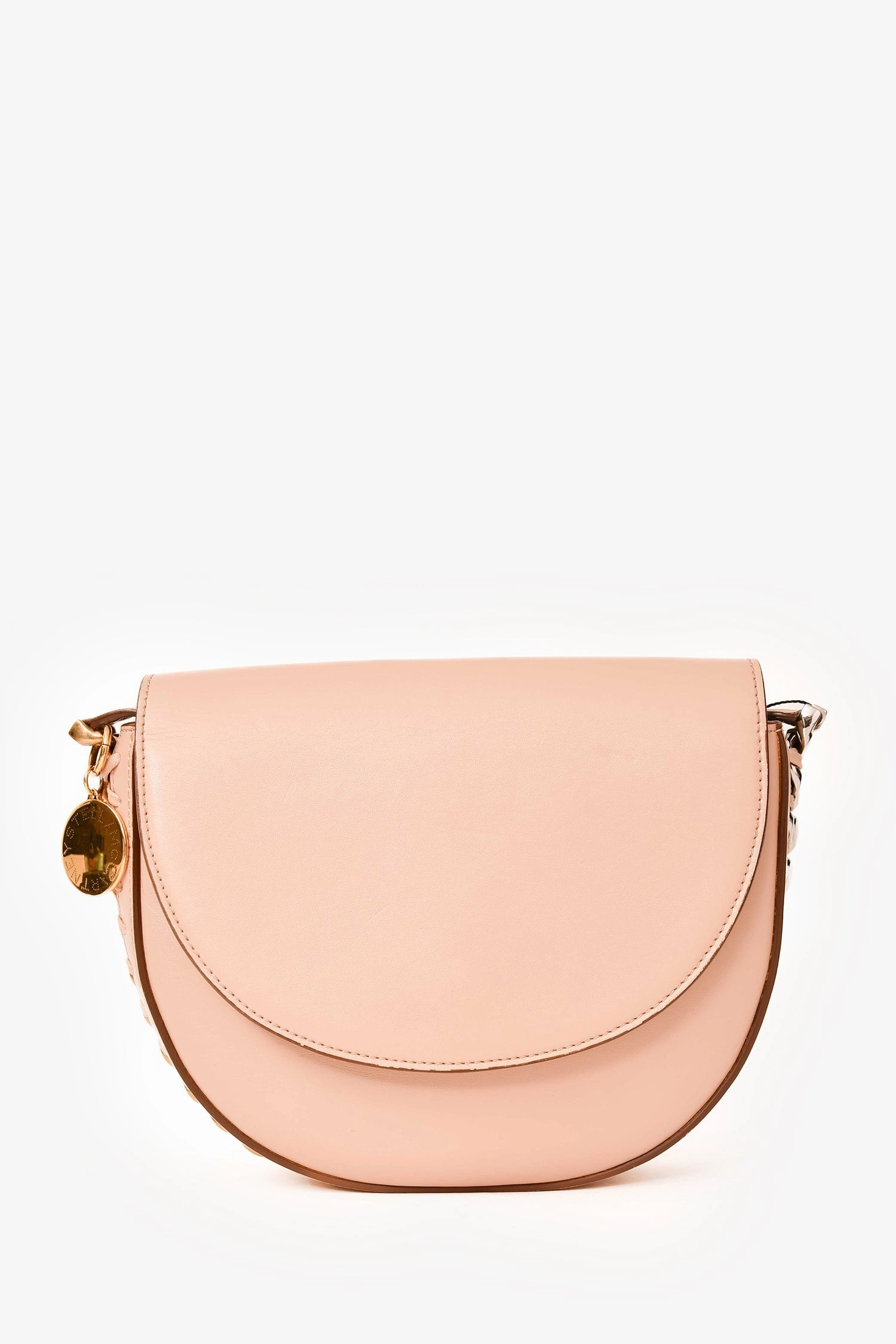 Stella McCartney Light Pink Frayme Medium Flap Shoulder Bag