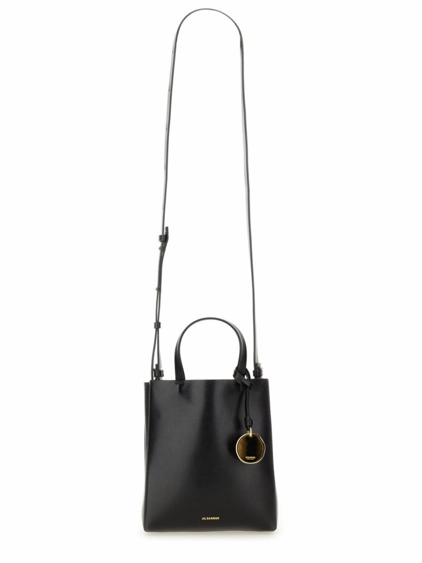 Structured Black Calf Leather Bag