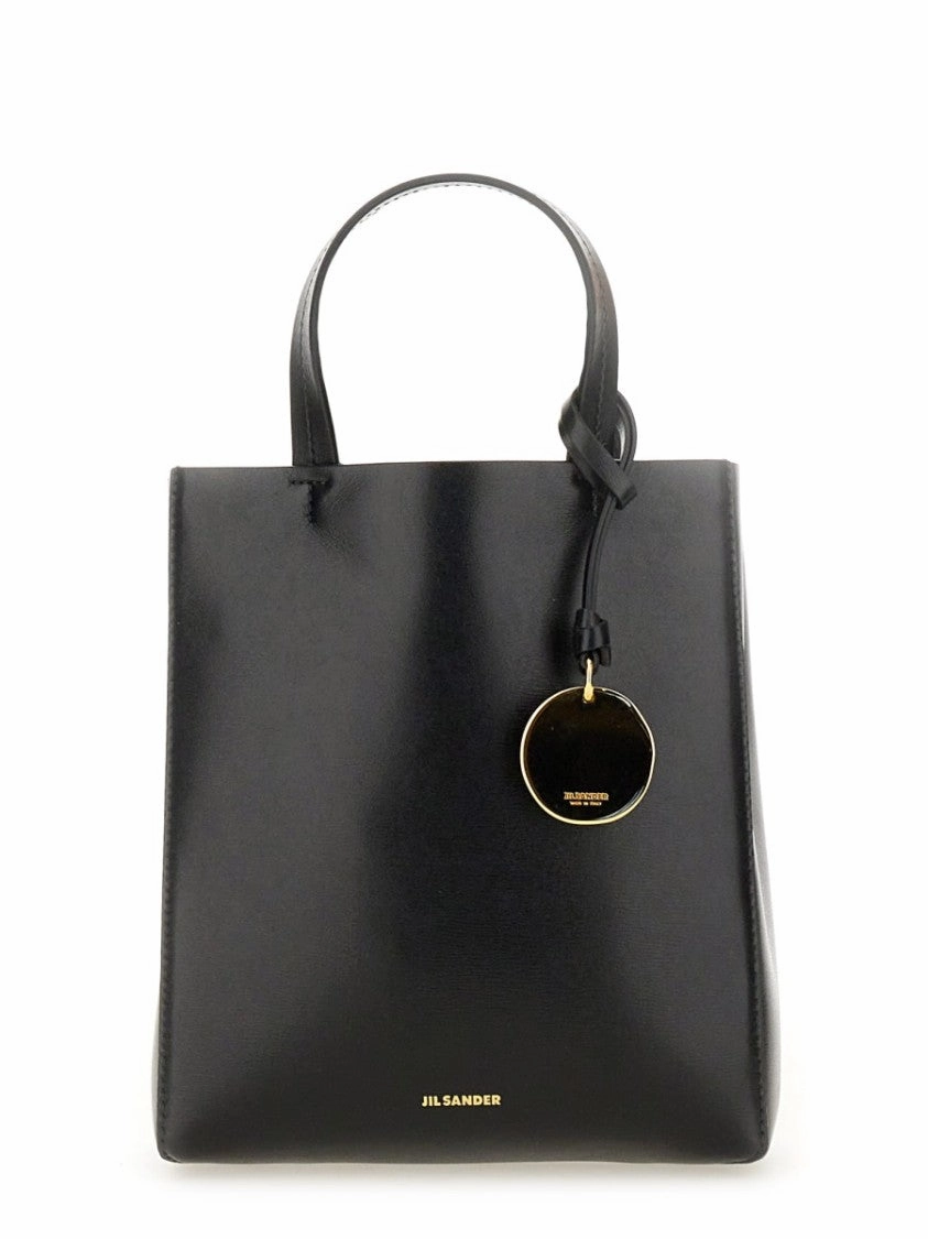 Structured Black Calf Leather Bag