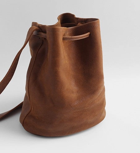 Stylish LEATHER WOMENs Bucket Crossbody Purse Barrel SHOULDER BAG FOR WOMEN