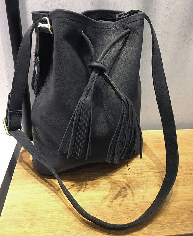 Stylish LEATHER WOMENs Bucket Crossbody Purse Barrel SHOULDER BAG FOR WOMEN