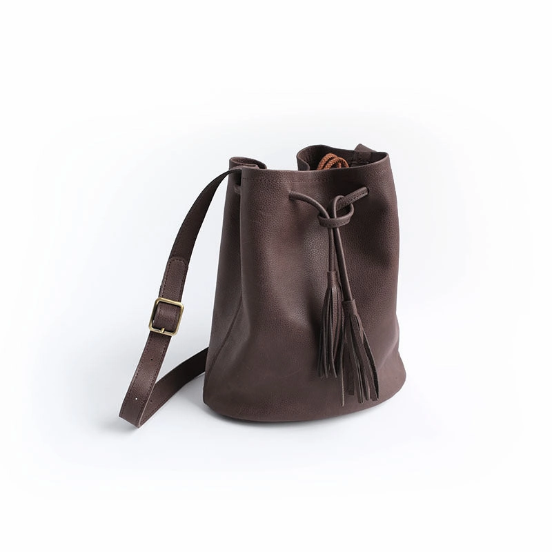 Stylish LEATHER WOMENs Bucket Crossbody Purse Barrel SHOULDER BAG FOR WOMEN