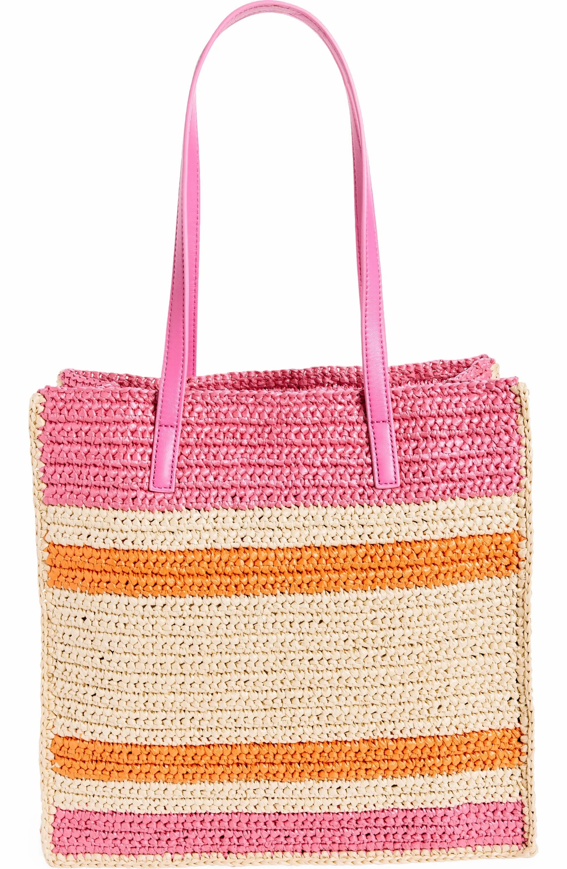 Ted Baker Women's Skye Raffia Striped Tote, Fuchsia