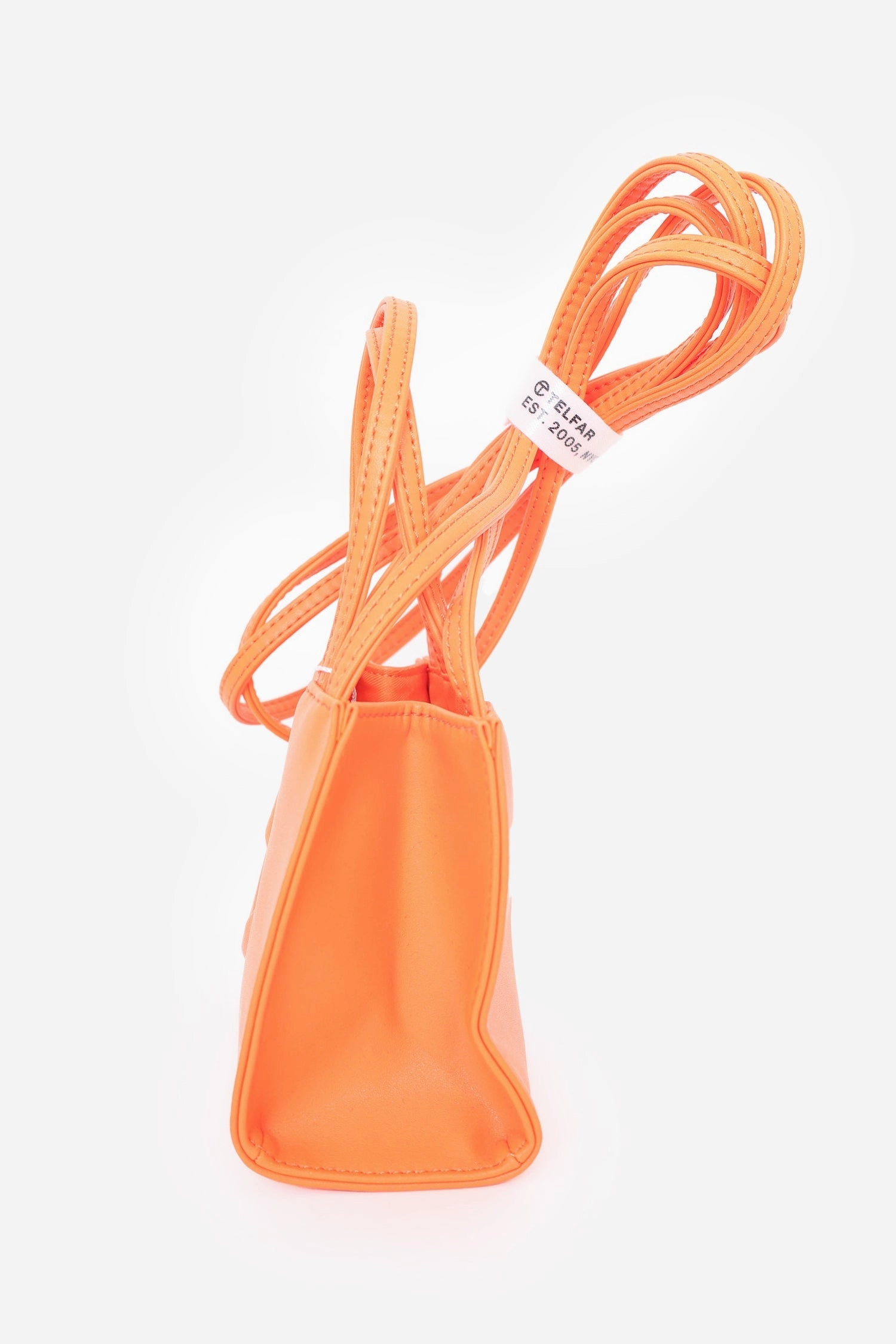 Telfar Orange Faux Leather Small Shopping Bag