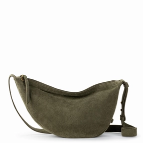 Tess Large Sling - Leather - Moss Suede