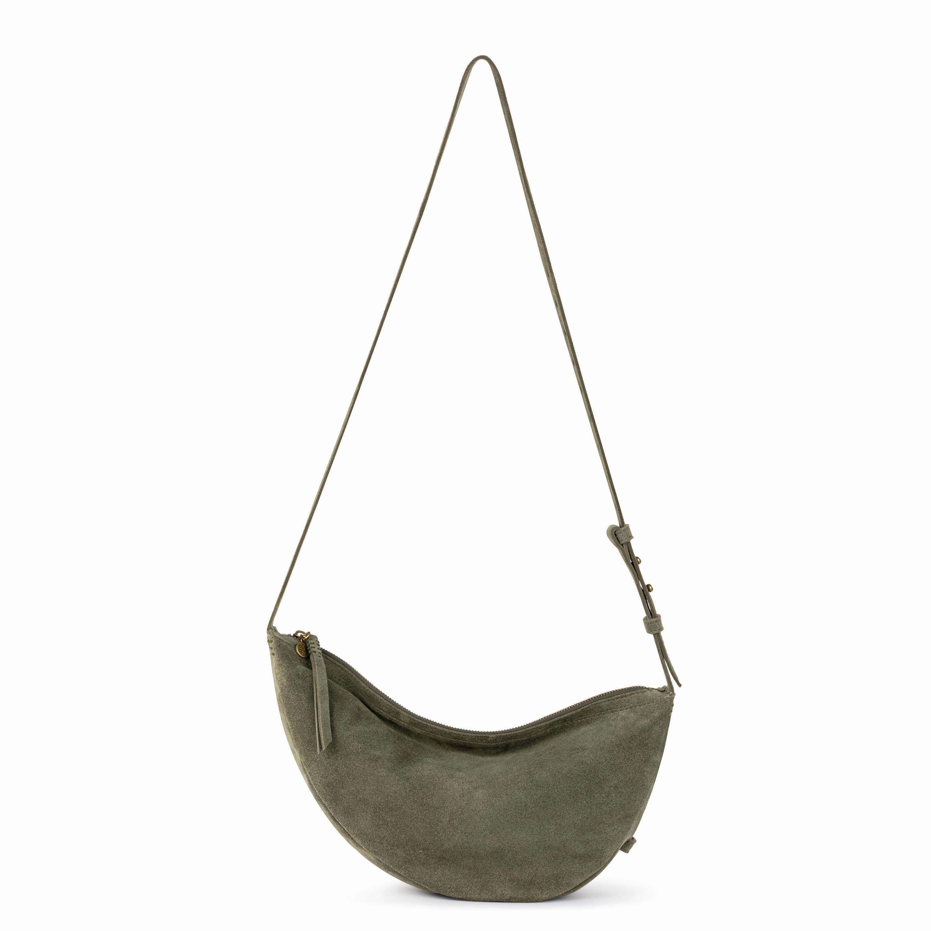 Tess Large Sling - Leather - Moss Suede