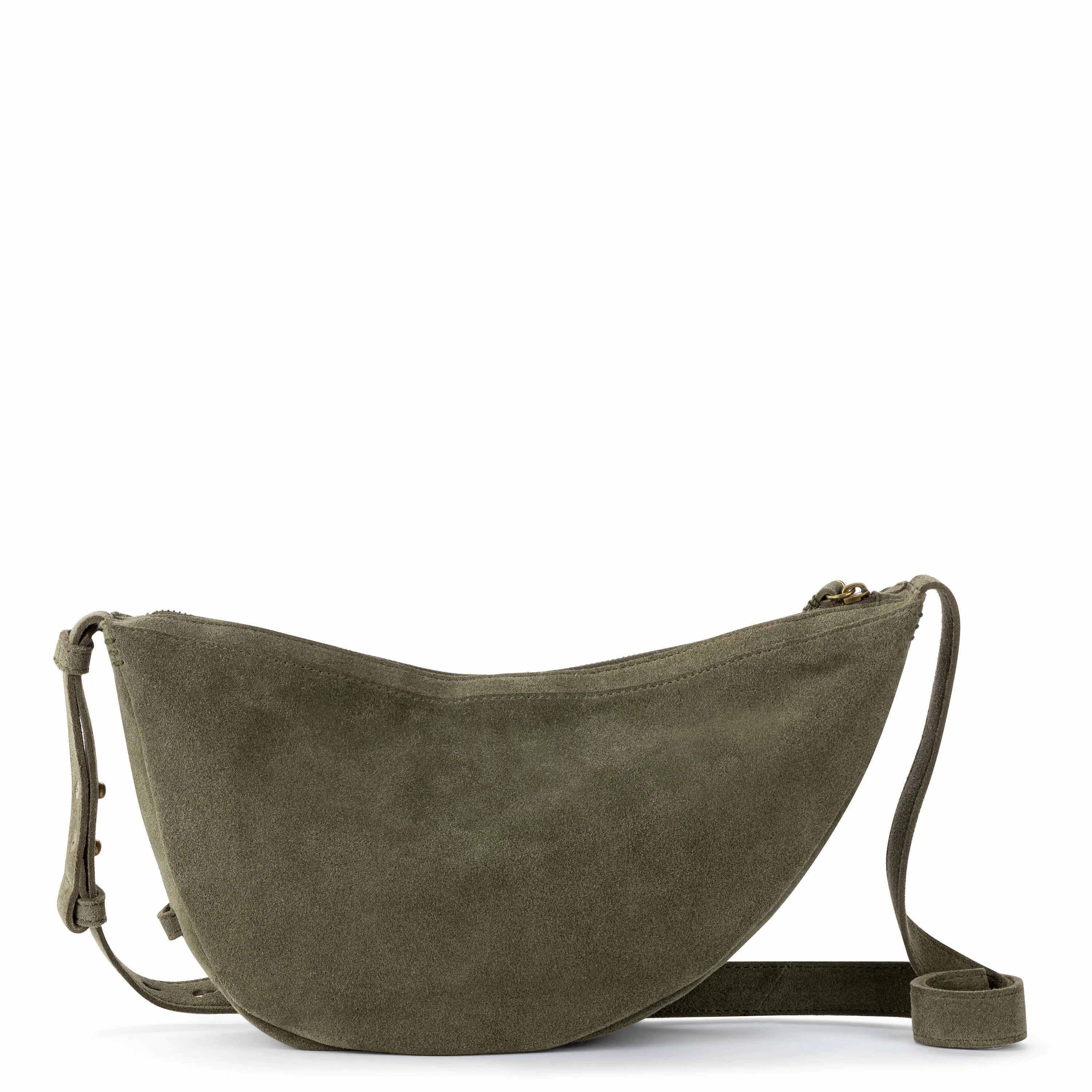 Tess Large Sling - Leather - Moss Suede