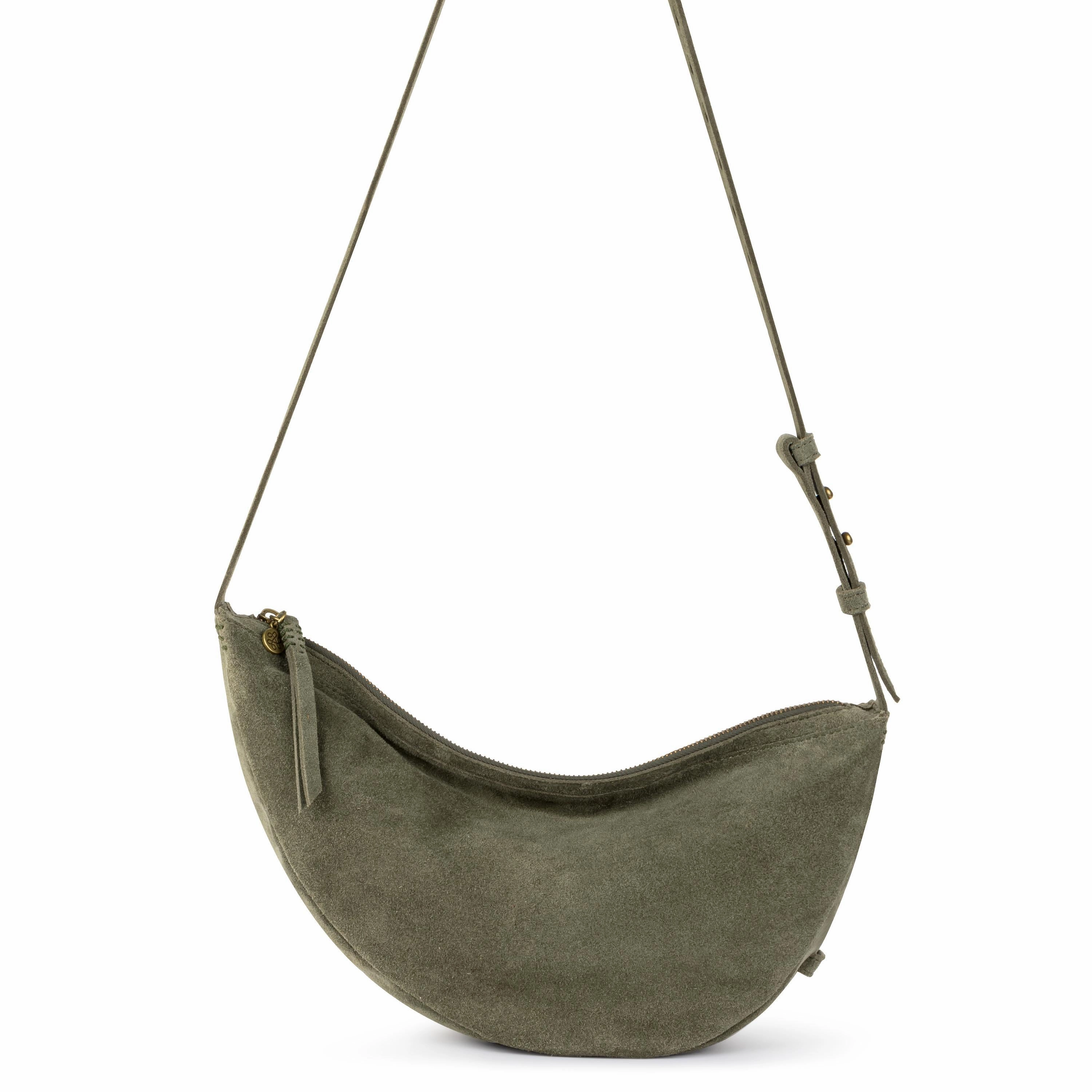 Tess Large Sling - Leather - Moss Suede