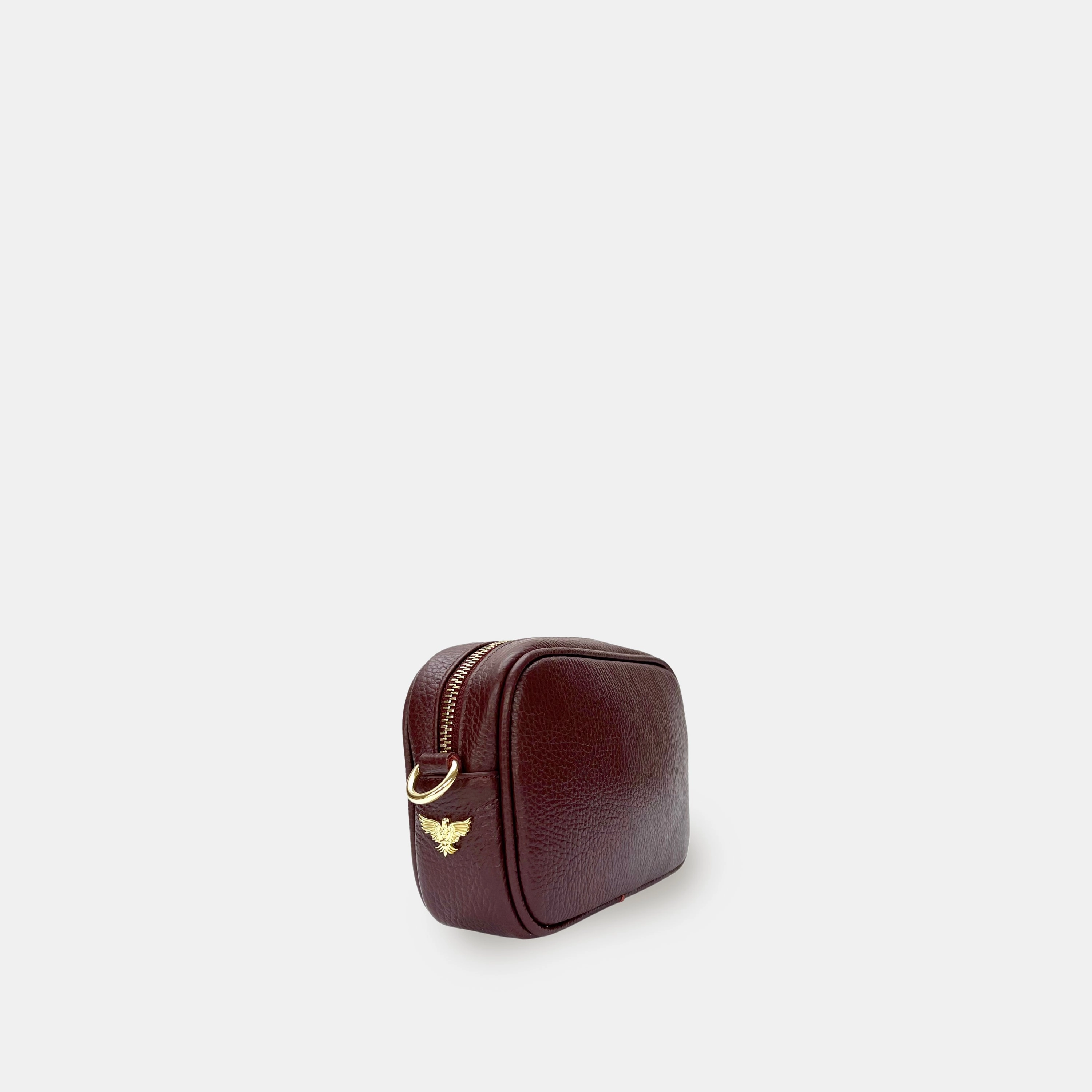The Mini Tassel Port Leather Phone Bag With Gold Chain Crossbody Strap