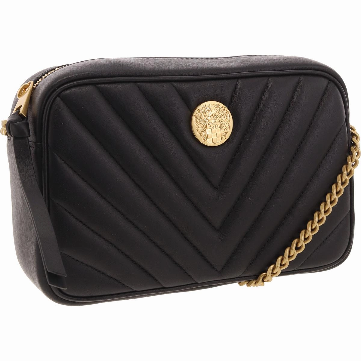 Theon Womens Quilted Leather Crossbody Handbag