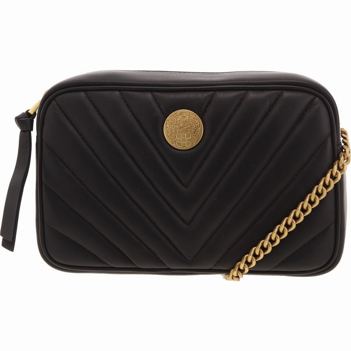 Theon Womens Quilted Leather Crossbody Handbag