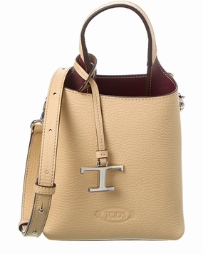 TODs Logo Micro Leather Tote