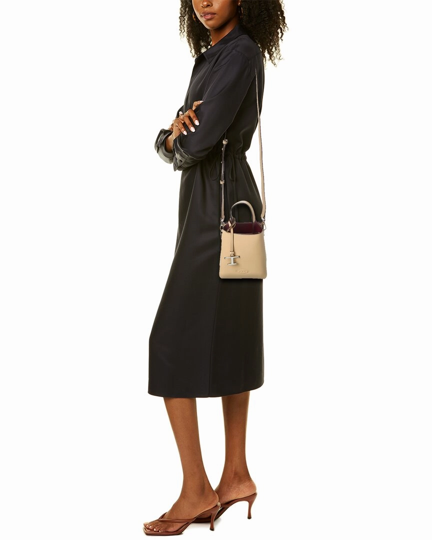 TODs Logo Micro Leather Tote