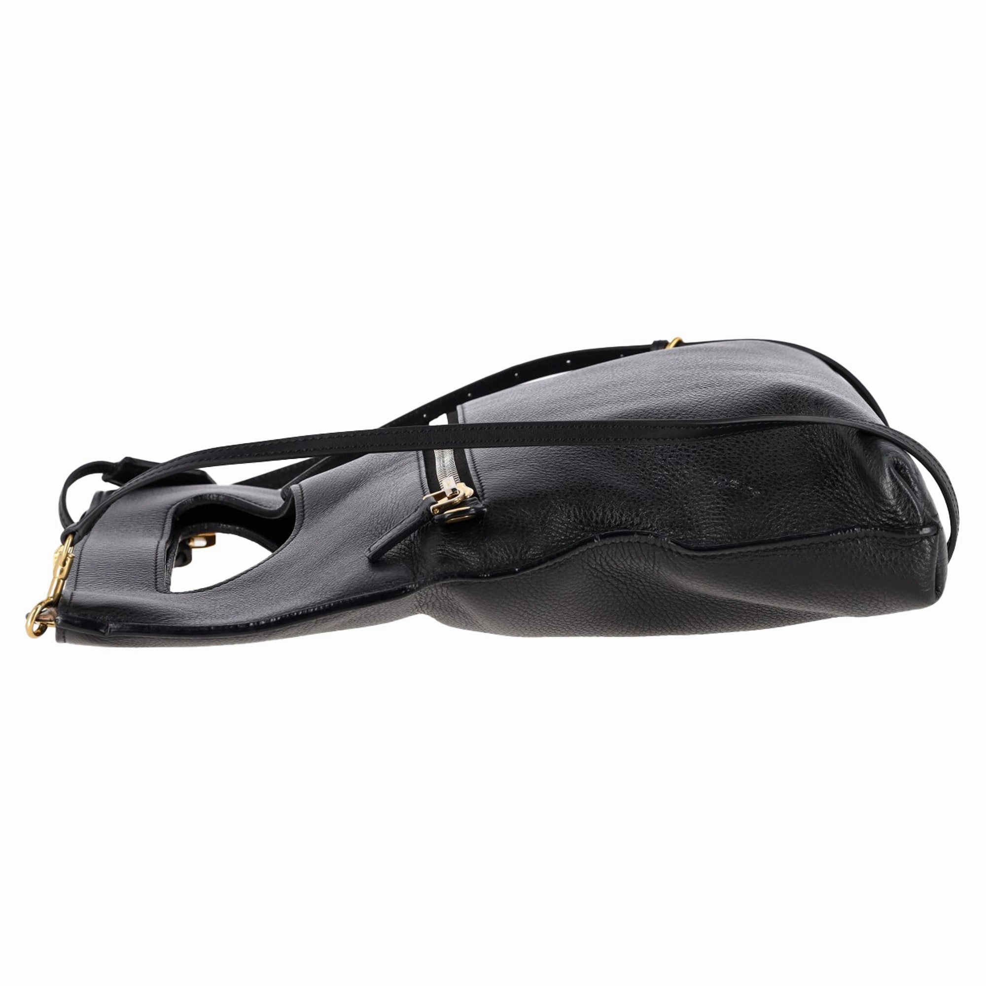 Tom Ford Top Handle Shoulder Bag in Black Leather