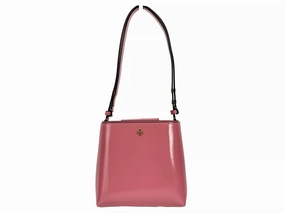 Tory Burch Patent Emerson Small Bucket Bag Purse Pink