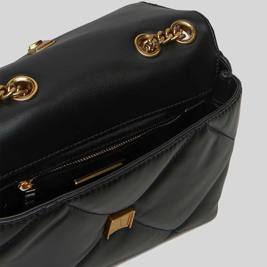 TORY BURCH Small Kira Diamond Quilt Convertible Shoulder Bag Black 154706