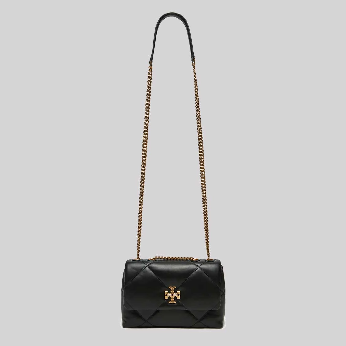 TORY BURCH Small Kira Diamond Quilt Convertible Shoulder Bag Black 154706