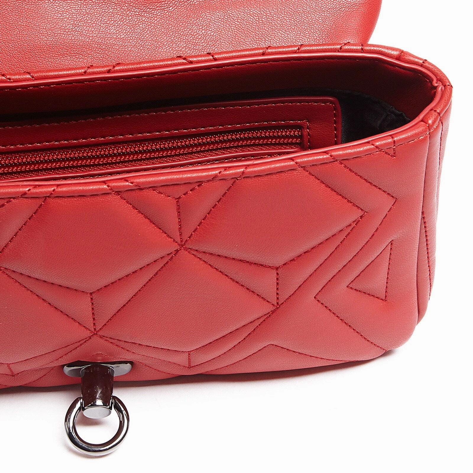 Tosca Blu Red Medium Geometric Quilted Flap Shoulder Bag for womens