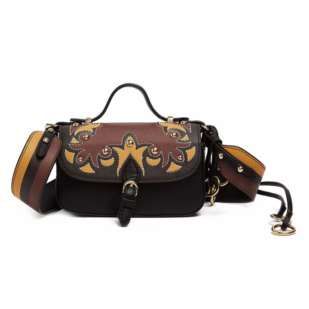 Tosca Blu Tan/Black Small Western Applique Shoulder Crossbody Bag for womens