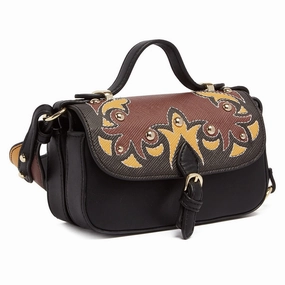 Tosca Blu Tan/Black Small Western Applique Shoulder Crossbody Bag for womens
