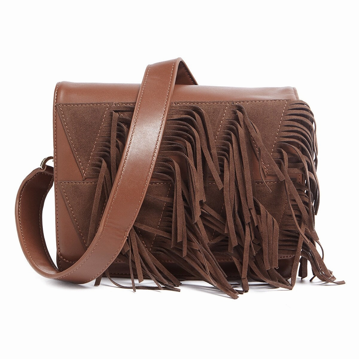 Tosca Blu Tan Medium Frindge Shoulder Bag for womens