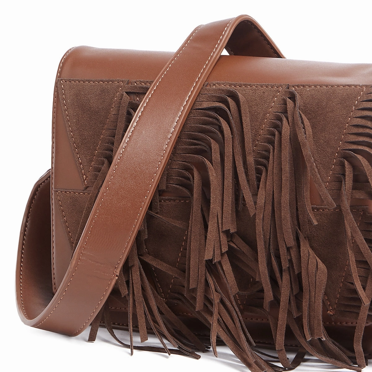Tosca Blu Tan Medium Frindge Shoulder Bag for womens