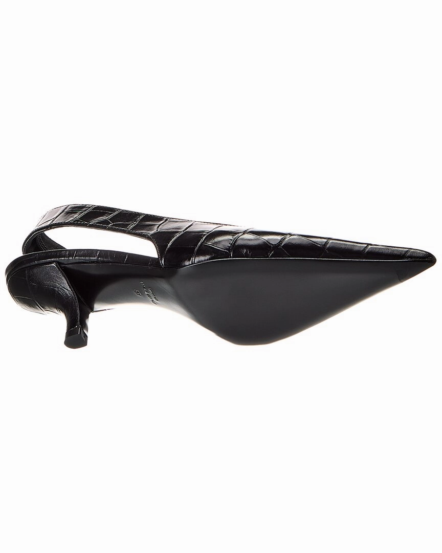 TOTEME Croc-Embossed Leather Slingback Pump
