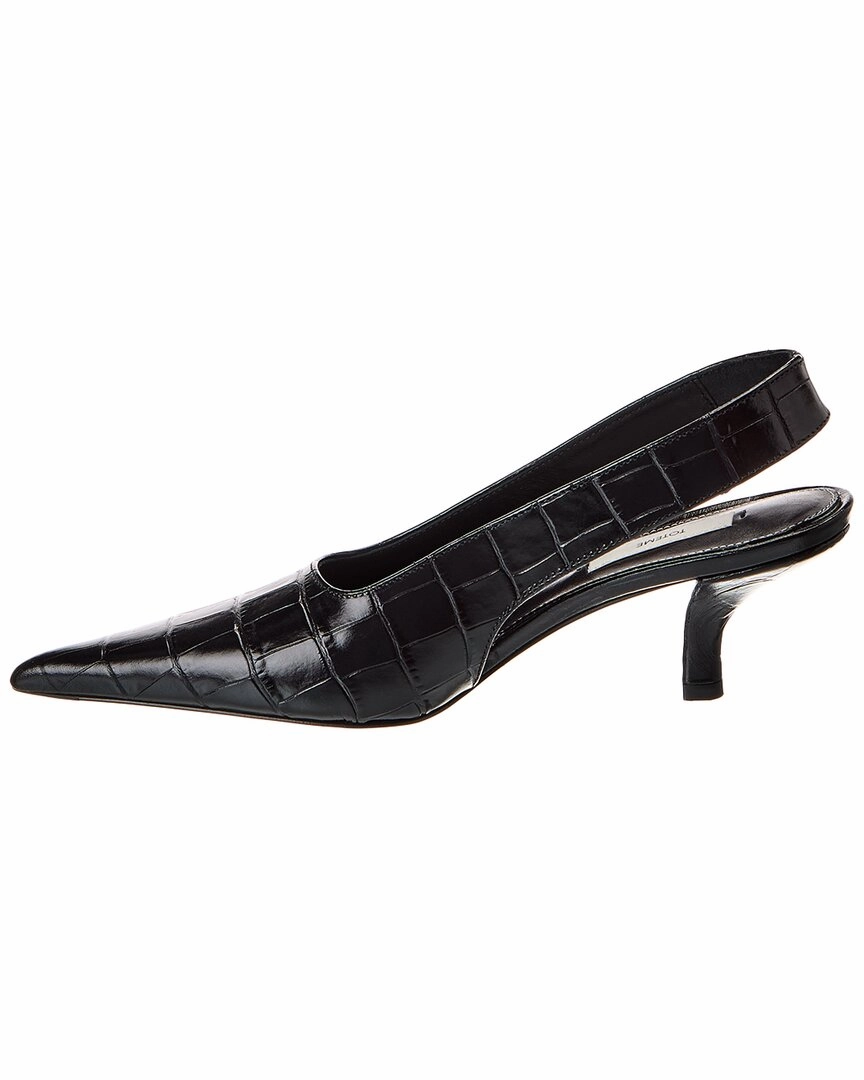TOTEME Croc-Embossed Leather Slingback Pump