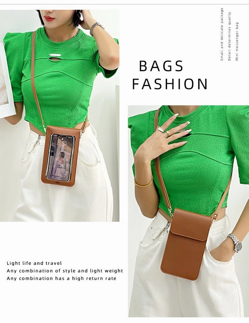 Touch Screen Ladies Cell Phone Wallet PU Leather 560-3