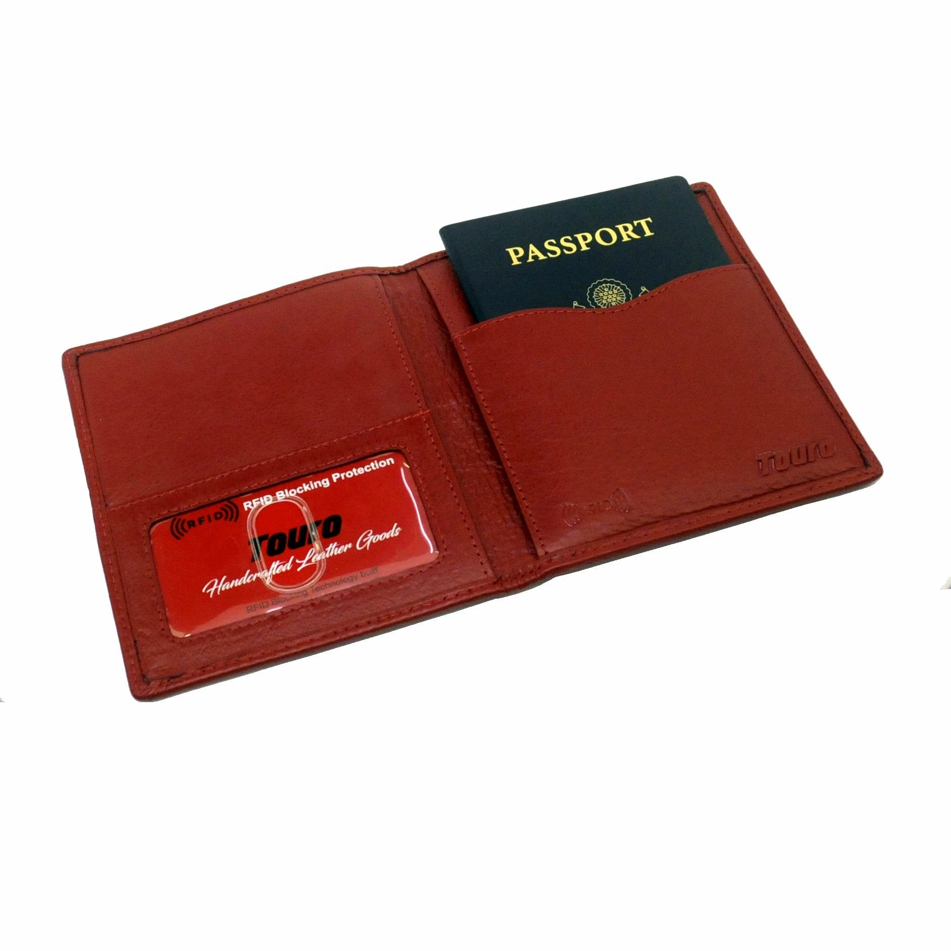 Touro Signature Leather Wallets Pebble Grain Passport Case