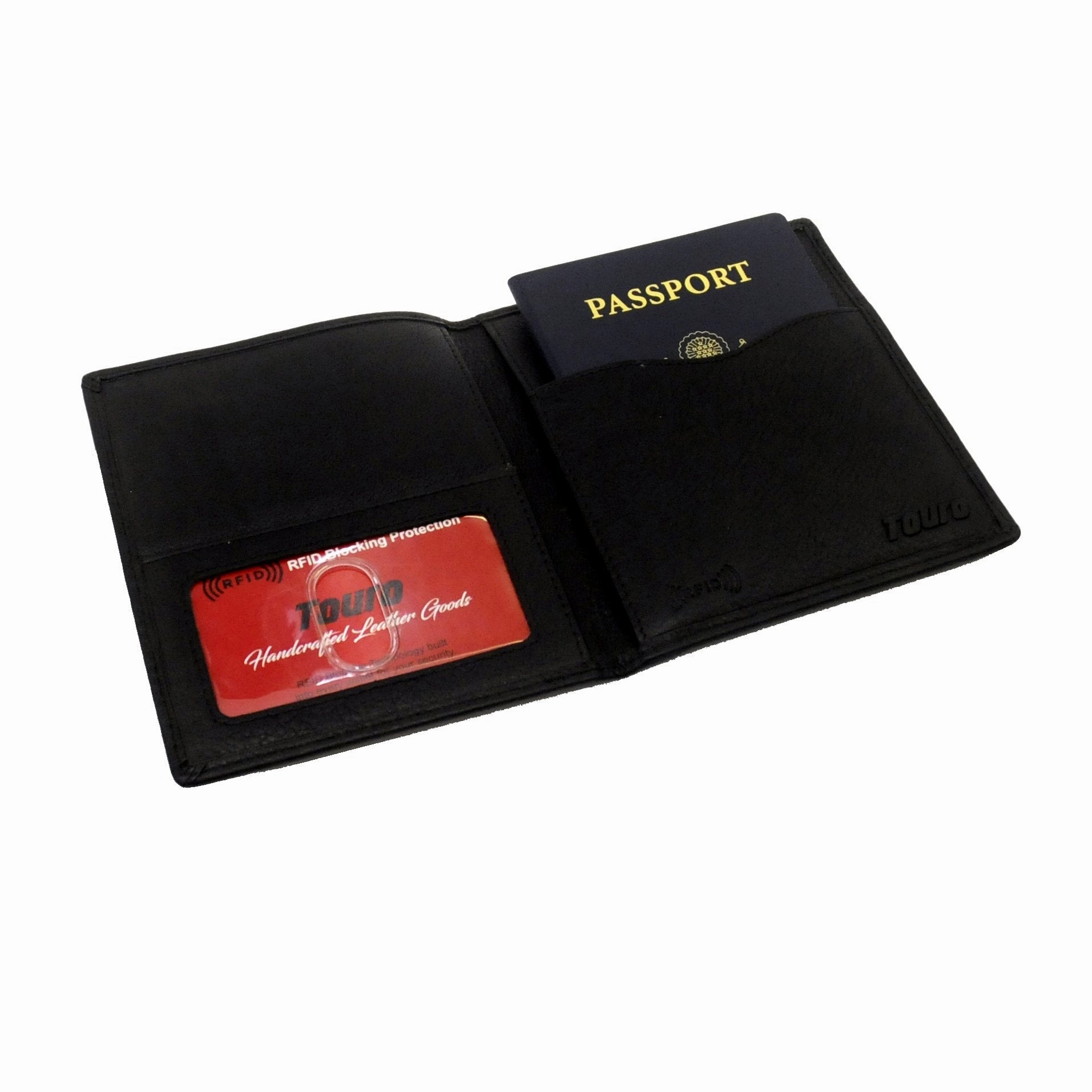 Touro Signature Leather Wallets Pebble Grain Passport Case