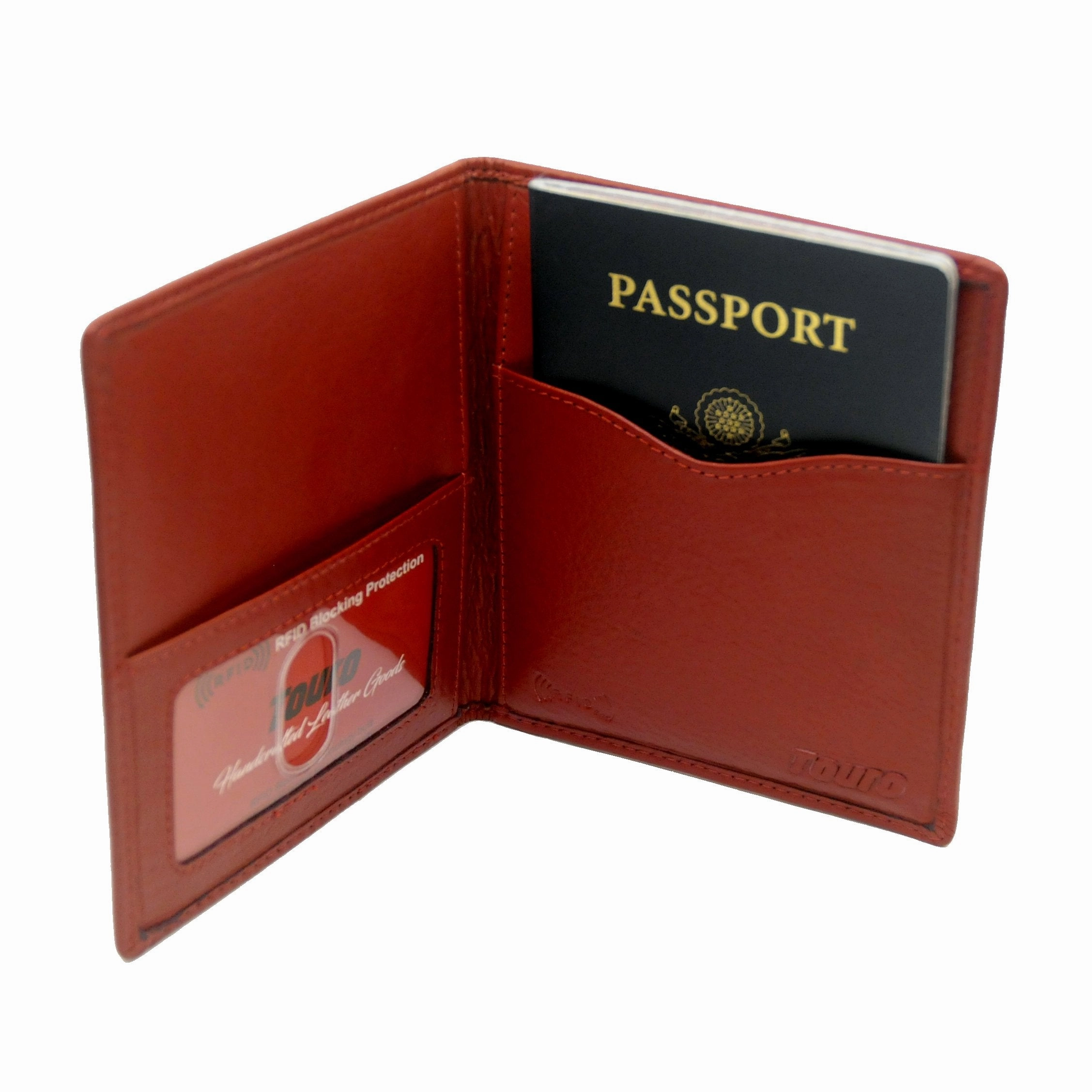 Touro Signature Leather Wallets Pebble Grain Passport Case