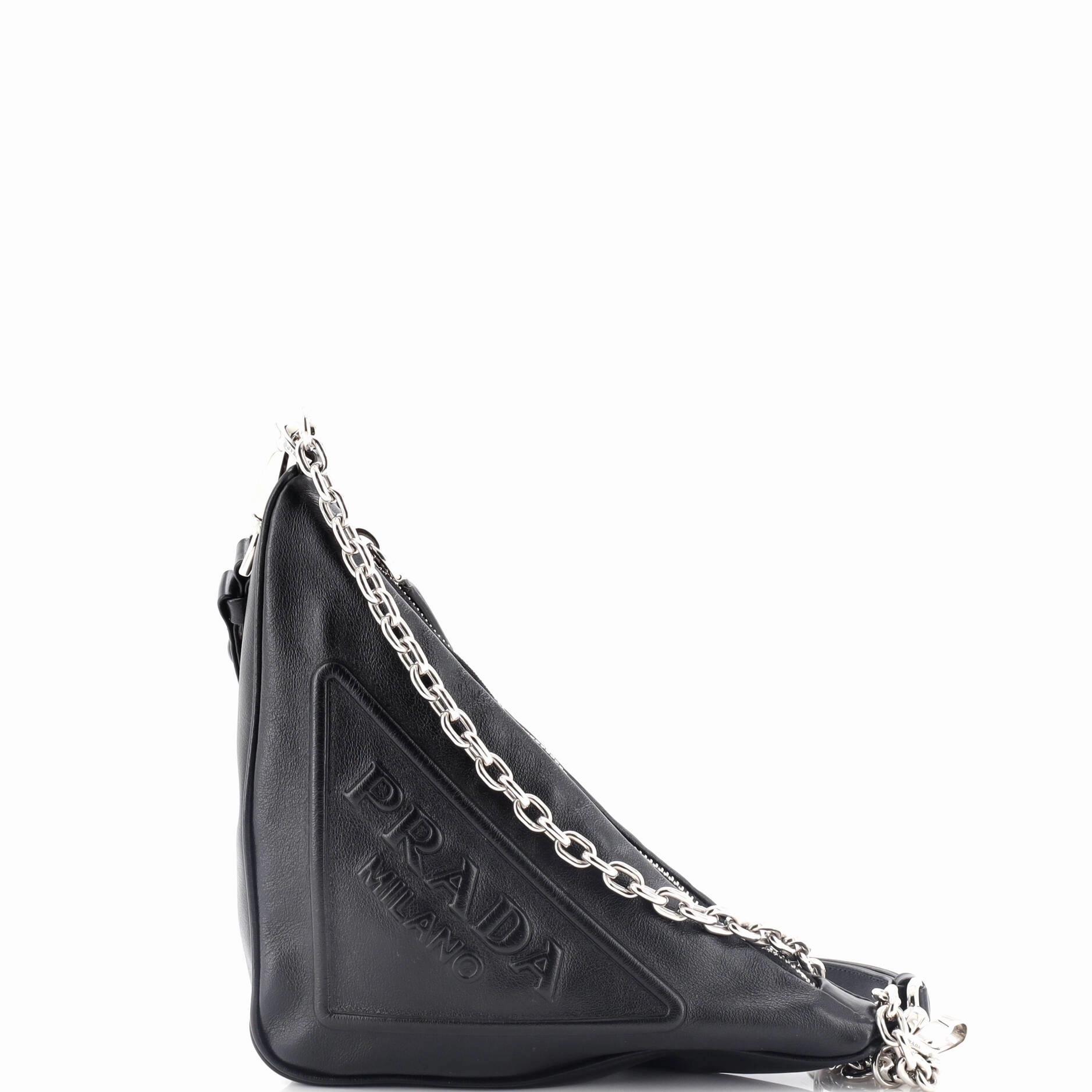 Triangle Logo Zip Crossbody Bag Embossed Grace Lux Small
