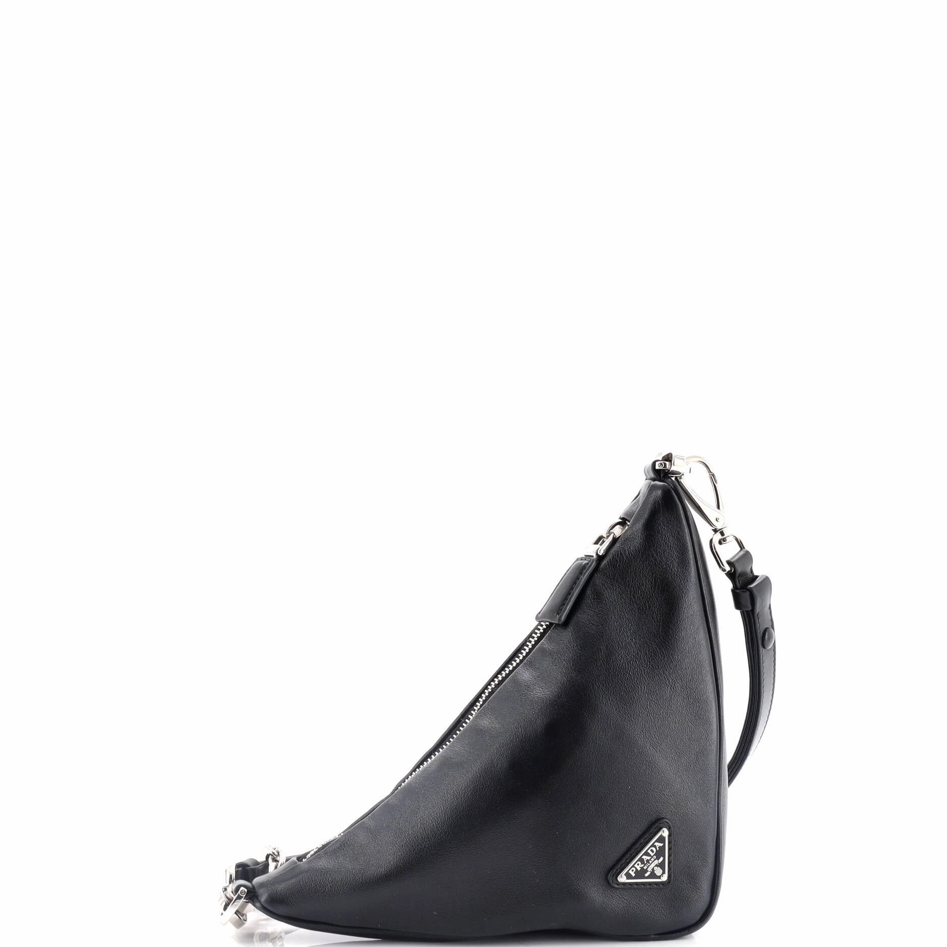 Triangle Logo Zip Crossbody Bag Embossed Grace Lux Small