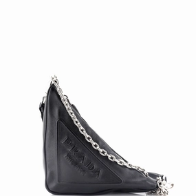 Triangle Logo Zip Crossbody Bag Embossed Grace Lux Small