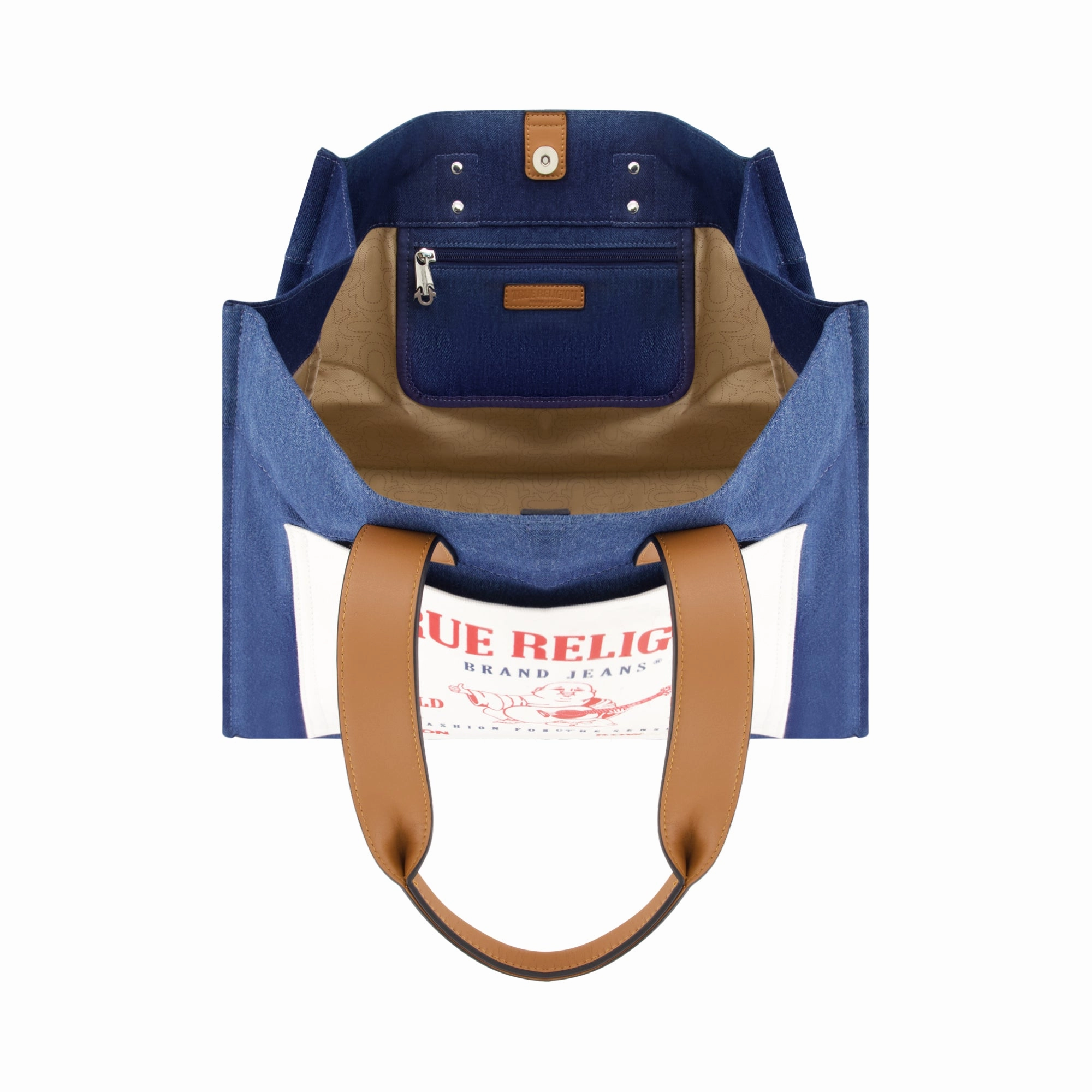 True Religion Large Washed Navy Denim Tote