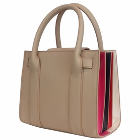 Ungaro Elegant Beige Leather Shoulder Bag with Accordion Women's Design